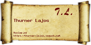 Thurner Lajos névjegykártya